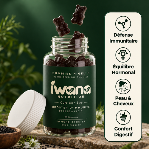 Pot de Gummies de Nigelle Iwana Nutrition ouvert