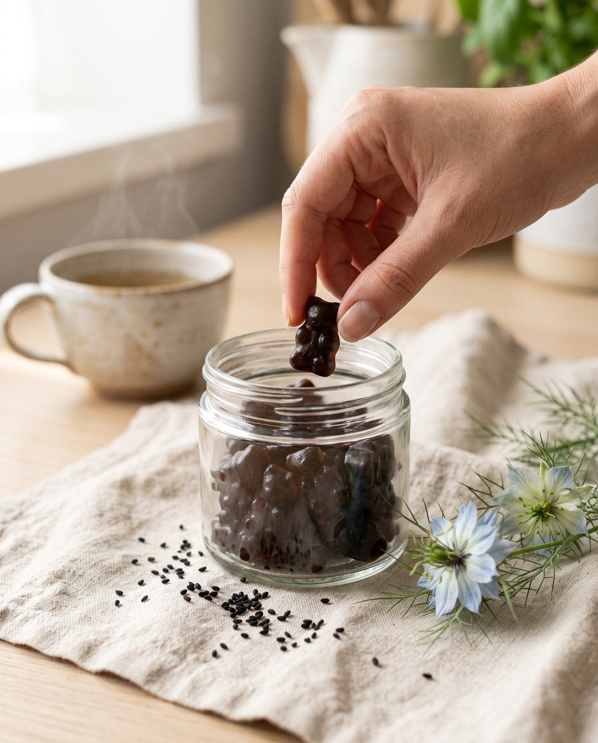Deux gummies le matin, pris dans le pot